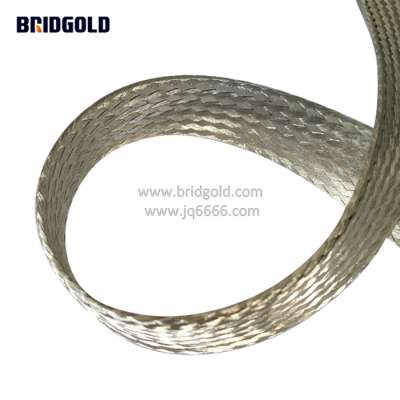 Flat tinned copper braid 1/4'' width, 50' Length high current braided ground wire copper