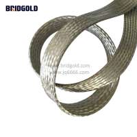 Flexible conductive tape made of tinned copper wire Flat Tinned Copper Braid,Bright 1/4" Width 25' Length